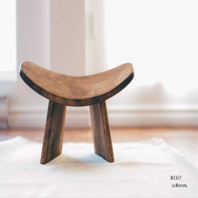 BLUECONY Meditation Bench IKUKO Basic, Preassembled Version, Wooden Kneeling Ergonomic Seiza - Solid Wood Dark Walnut, High Height (8" or 20 cm)