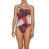 ARENA Women's Challenge Back MaxLife One Piece Swimsuit, Palm Forest Red/White/Blue, 22 view 1
