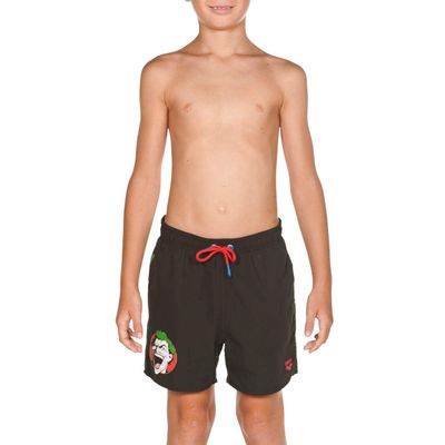 ARENA Superhero Print MaxLife Swim Boxer Swimsuit, Black - Multicolor, Small
