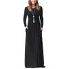 Clopon Women's Long Sleeve Dress with Pockets Solid Color Long Maxi Dresses for Ladies Casual Dress