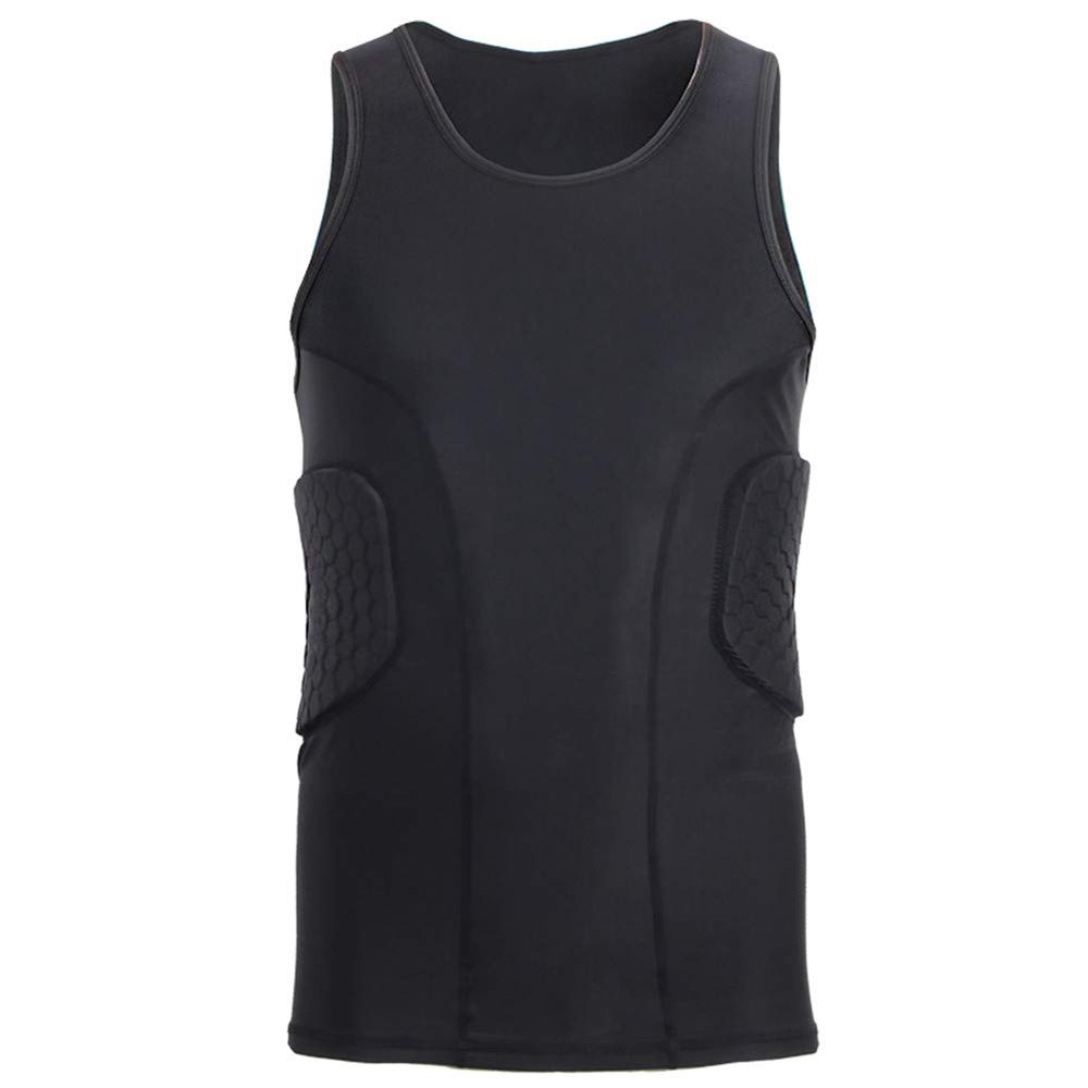 Men's Padded Football Protective Gear Set Training Suit Padded Vest for Soccer Basketball Paintball Rib Protector