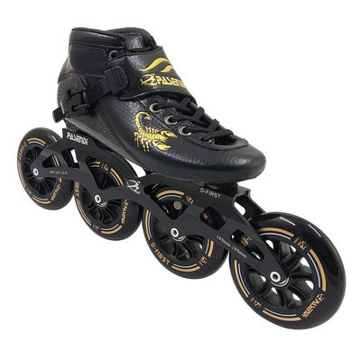 Professional Carbon Fiber Speed Skates Adult Men's and Women's Skates 4-Wheels Single-Row Speed Inline Skates Shoes Black Inline Skate Shoes (Black, US10/EU43)