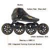 Professional Carbon Fiber Speed Skates Adult Men's and Women's Skates 4-Wheels Single-Row Speed Inline Skates Shoes Black Inline Skate Shoes (Black, US10/EU43) view 3