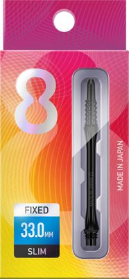 8 Flight Black Fixed Shafts Moulded Flight System - Medium 33mm