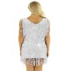 ACSUSS Women Shiny Sequins Ballroom Latin Dance Dress Salsa Tango Cha Cha Costumes Dress Silver Medium view 4