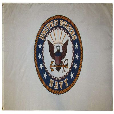American Wholesale 3x5 USN United States Navy Emblem White 3'x5' Premium Quality Polyester Flag