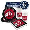 Utah Utes Party Supplies 48 Piece Officially Licensed University Set: 16 oz. Plastic Beverage Cups, 9" Paper Plates, Luncheon Napkins, Complete Party Supplies for 16 Guests by Westrick view 1