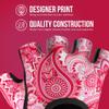 Contraband Pink Label 5387 Womens Design Series Paisley Print Lifting & Rowing Gloves (Pair) - Lightweight Vegan Medium Padded Microfiber Amara Leather w/Griplock Silicone (Pink, Large) view 4