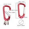 Carabiner Clip Keychain Aluminum Alloy D Shape Multifunction Clip Hook with 3 Key Rings for Outdoor Backpack Red 6 Pack view 2