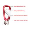 Carabiner Clip Keychain Aluminum Alloy D Shape Multifunction Clip Hook with 3 Key Rings for Outdoor Backpack Red 6 Pack view 3
