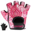 Contraband Pink Label 5387 Womens Design Series Paisley Print Lifting & Rowing Gloves (Pair) - Lightweight Vegan Medium Padded Microfiber Amara Leather w/Griplock Silicone (Pink, X-Small) view 1
