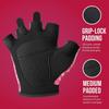 Contraband Pink Label 5387 Womens Design Series Paisley Print Lifting & Rowing Gloves (Pair) - Lightweight Vegan Medium Padded Microfiber Amara Leather w/Griplock Silicone (Pink, X-Small) view 3