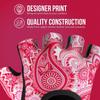 Contraband Pink Label 5387 Womens Design Series Paisley Print Lifting & Rowing Gloves (Pair) - Lightweight Vegan Medium Padded Microfiber Amara Leather w/Griplock Silicone (Pink, X-Small) view 4
