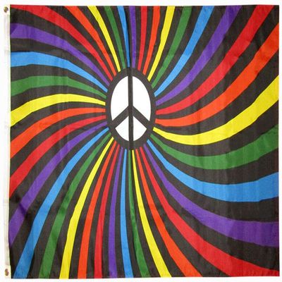 AES American Wholesale 3x5 Rainbow Peace Swirl Premium Waterproof Polyester Flag 3'x5' Durable Bold