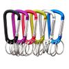 Carabiner Clip Keychain Aluminum Alloy D Shape Multifunction Clip Hook with 3 Key Rings for Outdoor Backpack Multi-Color 6 Pack view 1