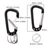 Carabiner Clip Keychain Aluminum Alloy D Shape Multifunction Clip Hook with 3 Key Rings for Outdoor Backpack Multi-Color 6 Pack view 2
