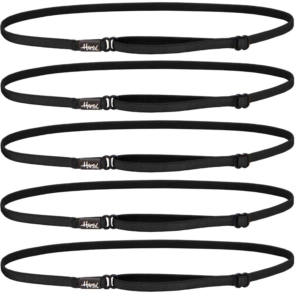 Hipsy Women's Elastic & Adjustable Stretchy Running Headband Multi Pack (Elastic Black 5pk)