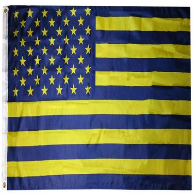 AES American Wholesale American Wholesale 3x5 USA 50 Star Navy Blue & Gold 3'x5' Premium Quality Polyester Nylon Flag