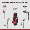 Aspire Junior Plus Kids Golf Clubs  Boys & Girls Right-Handed Golf Set with Lightweight Stand Bag, Graphite Shafts & Aircraft-Grade Aluminum Clubs - Red Ages 1112 view 2