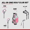 Aspire Junior Plus Kids Golf Clubs  Boys & Girls Right-Handed Golf Set with Lightweight Stand Bag, Graphite Shafts & Aircraft-Grade Aluminum Clubs - Pink Ages 9-10 view 2