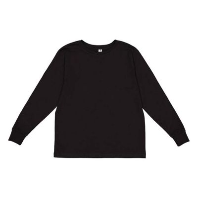 Marky G Apparel Men's Boys' Fine Jersey Long-Sleeve T-Shirt Crewneck, Granite Heather, Small