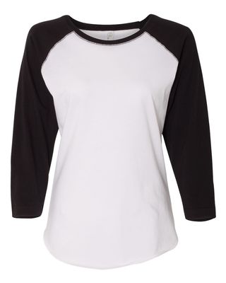 Marky G Apparel Women's Baseball T-Shirt, White/Black, Small