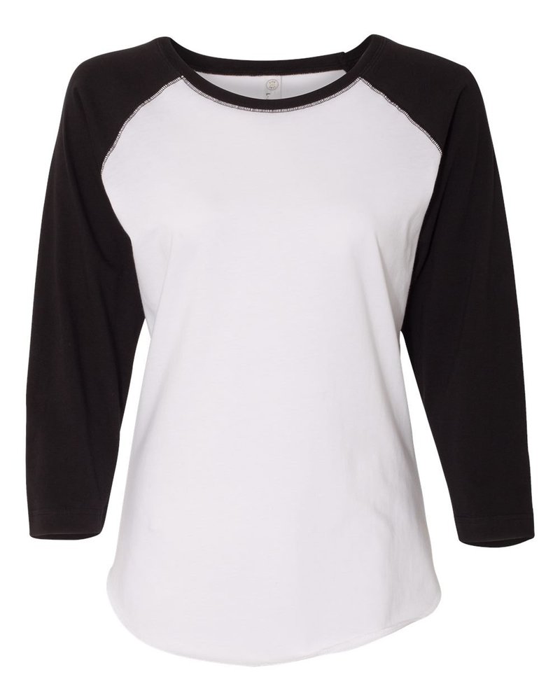 Marky G Apparel Women's Baseball T-Shirt, White/Black, Small