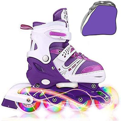 Adjustable Inline Skates for Kids Ages 47, Light Up Wheels, Beginner Roller Skates for Boys & Girls, Outdoor & Indoor Skating Gift