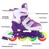 Adjustable Inline Skates for Kids Ages 47, Light Up Wheels, Beginner Roller Skates for Boys & Girls, Outdoor & Indoor Skating Gift view 2