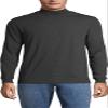 Lands' End Mens Long Sleeve Super-T Mockneck Dark Charcoal Heather Regular X-Large view 1