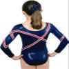 Snowflake Designs Linear in Navy with no Rhinestones - Adult Medium - Navy, Red, and White Clearance Competition Leotard! view 2