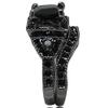Black Onyx Princess Cut Anniversary Wedding Bridal Ring Set (Black, 10.5) view 3