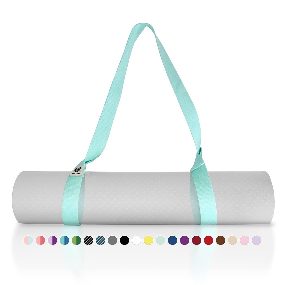 Tumaz Yoga Mat Strap [MAT NOT Included] (2 Sizes) with Extra Thick & Comfy Delicate Texture, Adjustable Yoga Mat Carrier