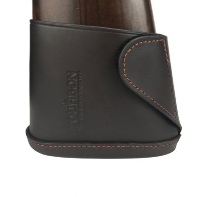 TOURBON Hunting Shooting Genuine Leather Recoil Sleeve Slip On Shotgun Shoulder Recoil Pad (Hook-&-loop Fastener Pad - Large)