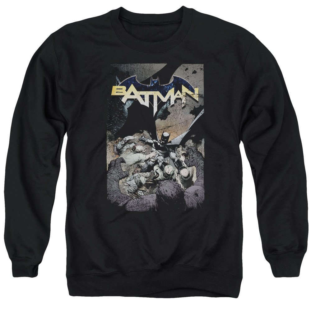 Batman Batman One Unisex Adult Crewneck Sweatshirt for Men and Women, 2X-Large Black