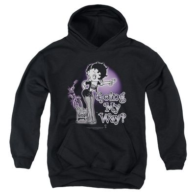 Betty Boop My Way Unisex Youth Pull-Over Hoodie for Boys and Girls, X-Large Black