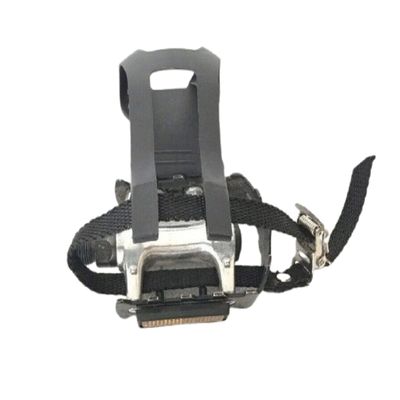 H.F Exchange Right Foot Pedal Set Gray | Stationary Exercise Bike Pedal and Toe Clips Cage with Adjustable Strap for Indoor Bicycles | Works with Nordic-Track S15i S22i | P/N 393598