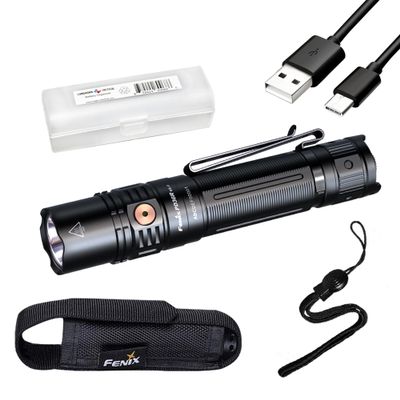 Fenix PD36R V2.0 1700 Lumen Rechargeable Flashlight, USB-C Tactical Duty Light, and LumenTac Organizer