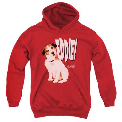 Trevco Frasier Eddie Unisex Youth Pull-Over Hoodie for Boys and Girls, X-Large Red