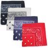 Mechaly Pack of 4 X-Large Paisley Cotton Printed Bandana - 27 x 27 inches (Mix) view 1