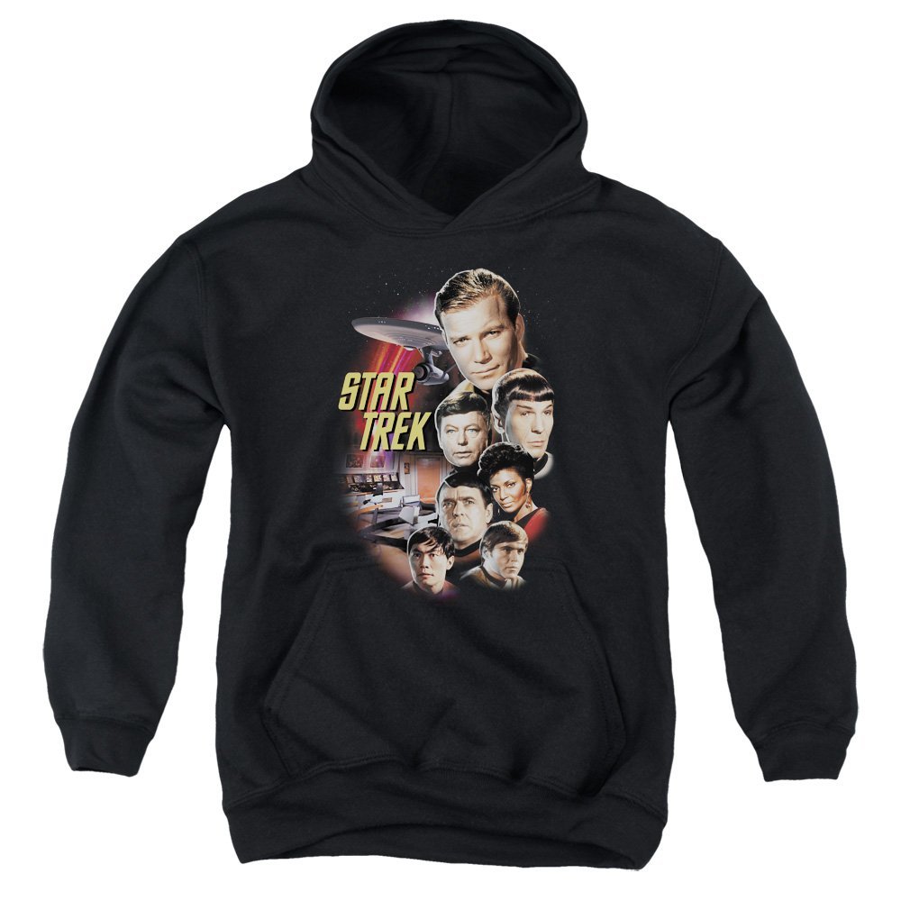 St Original The Classic Crew Unisex Youth Pull-Over Hoodie for Boys and Girls, Small Black