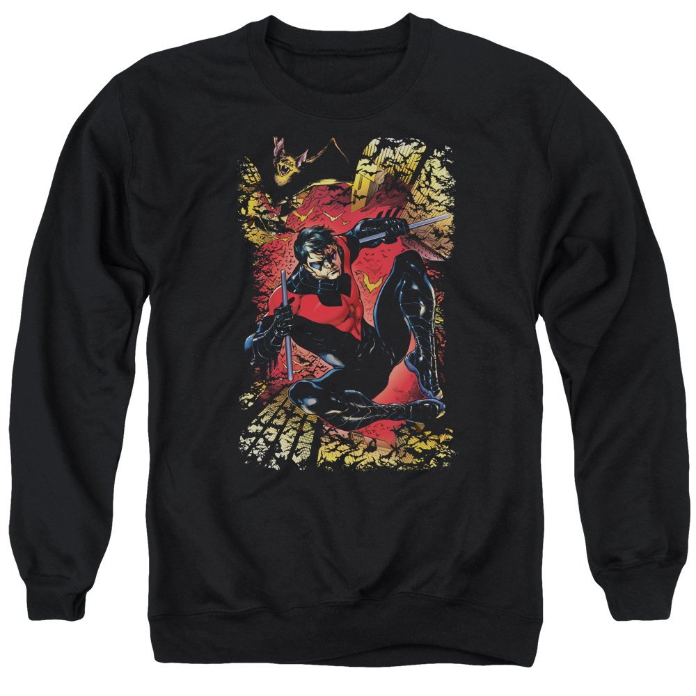 JLA Nightwing #1 Unisex Adult Crewneck Sweatshirt for Men and Women, 2X-Large Black