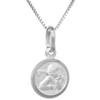 10mm Very Tiny Sterling Silver Guardian Angel Medal Necklace 3/8 inch Round Nickel Free Italy 20 inch BX_15 view 3