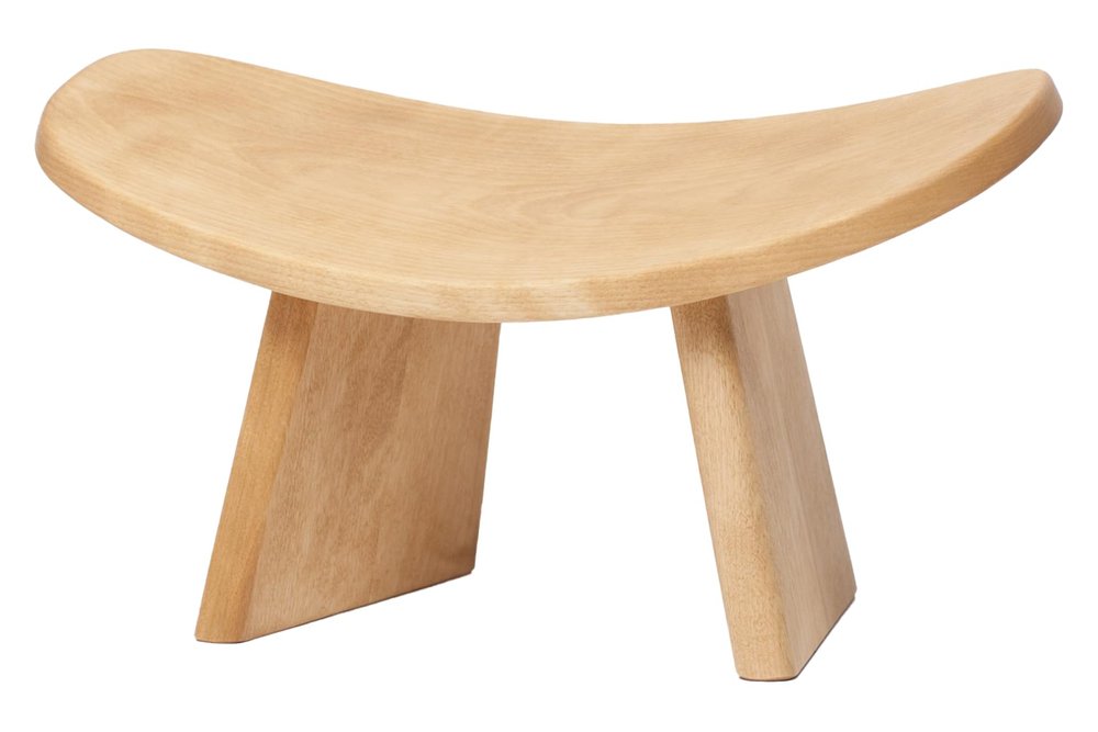 BLUECONY Meditation Bench IKUKO Basic, Preassembled Version, Wooden Kneeling Ergonomic Seiza - Solid Wood Natural, Low Height (6" or 16 cm)