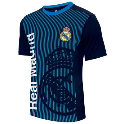 Icon Sports Compatible with Real Madrid Real Madrid Officially Licensed Soccer Poly Shirt Jersey -24 Small Black