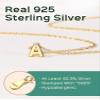 ChicSilver 14K Gold Plated Sterling Silver Initial Necklace Letter Necklaces Delicate Dainty Small Pendant Necklace Silver Choker Necklace for Women D Initial view 4