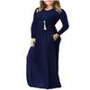 Clopon Women's Long Sleeve Dress with Pockets Solid Color Long Maxi Dresses for Ladies Casual Dress view 2
