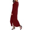 Clopon Womens Sexy Maxi Split Dress with Pockets Long Sleeve Dresses for Ladies Solid Color Long Dress view 3