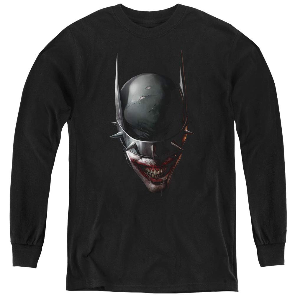 Batman Batman Who Laughs Head Youth Long Sleeve T Shirt, Small Black