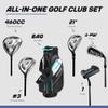 Precise AMG Mens 14-Piece Golf Set  Titanium Driver, Wood, Hybrid, 6-PW Irons, Putter, Stand Bag, 3 Headcovers and Cover  RH - Regular Size view 2
